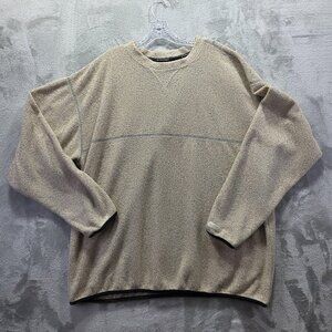 Vintage Columbia Pullover Sweater Mens 2XL Tan Sherpa Fleece Crewneck USA 2000s